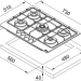Варочная панель Franke FHSM 755 4G DC XS C (106.0554.394) газовая